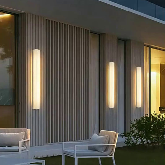 Ayen Modern Rectangular Outdoor Wall Lamp, White