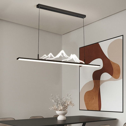 Arisha Designer Mountain Shape LED Pendant Light, Black/Gold