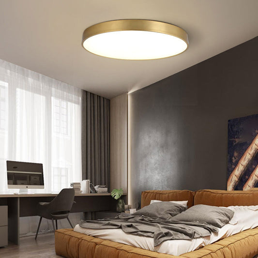 Arisha Nordic LED Gold Round Ceiling Light, Metal &