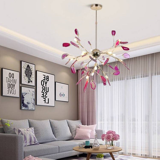 Arisha Flower Branch Semi-flush Mount Ceiling Light, 4 Colour