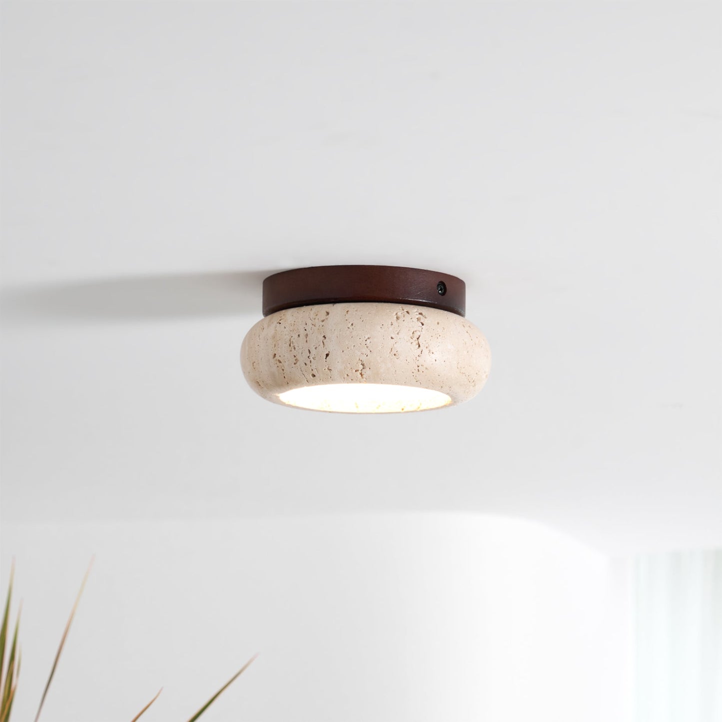 Ritta Mini Donut Travertine Ceiling Light