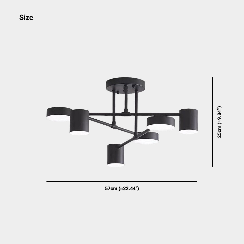 Chandelier Ceiling Light Modern Iron Sputnik LED, Black / Gold