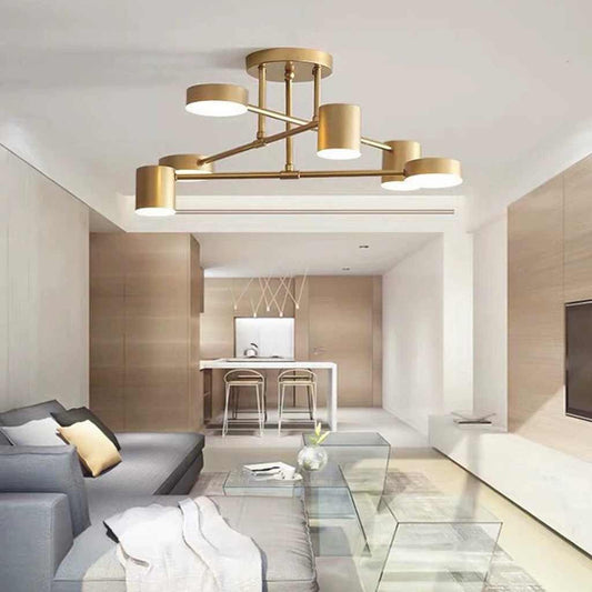 Chandelier Ceiling Light Modern Iron Sputnik LED, Black / Gold
