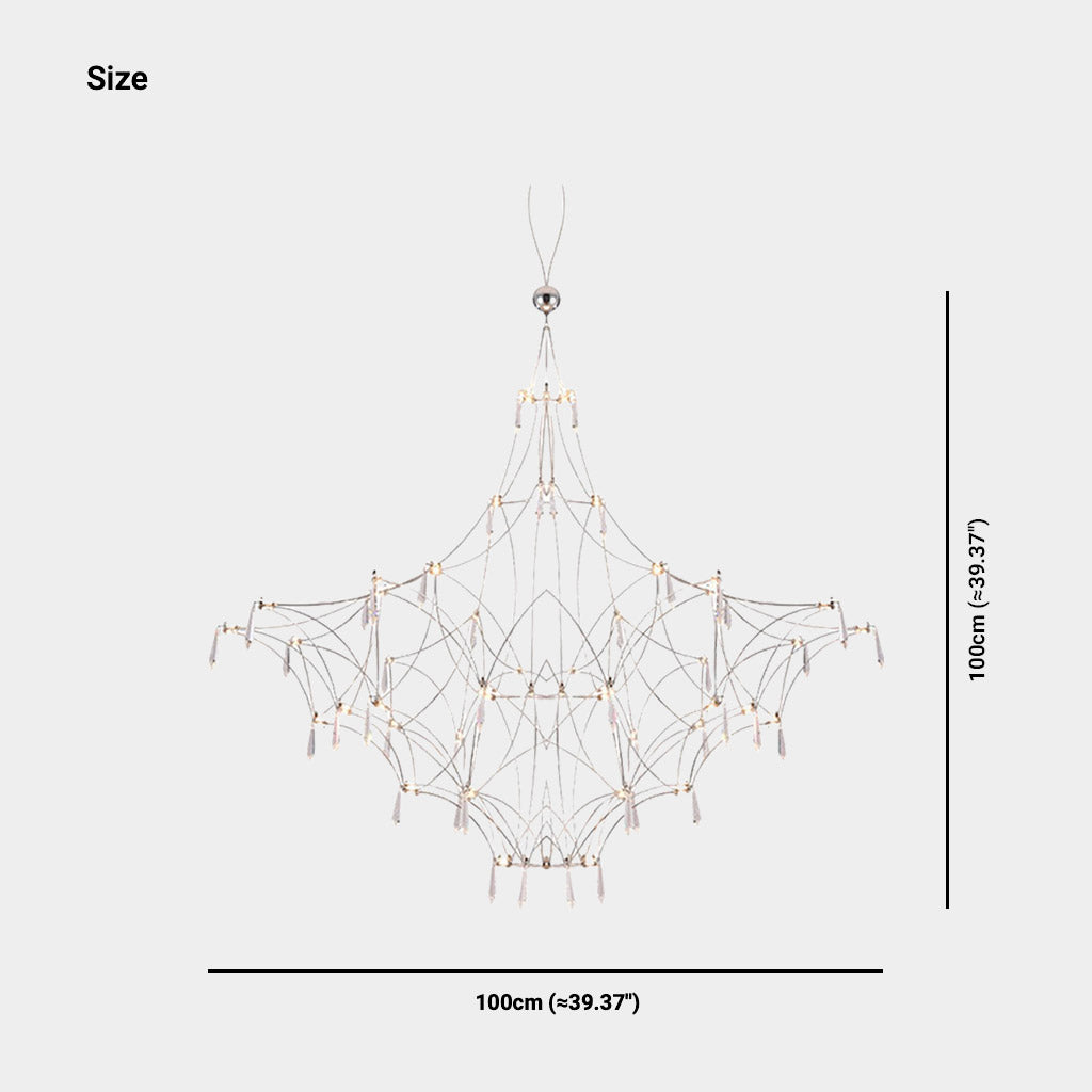 Chandelier Mira Stainless Steel Firefly Crystal Cube LED
