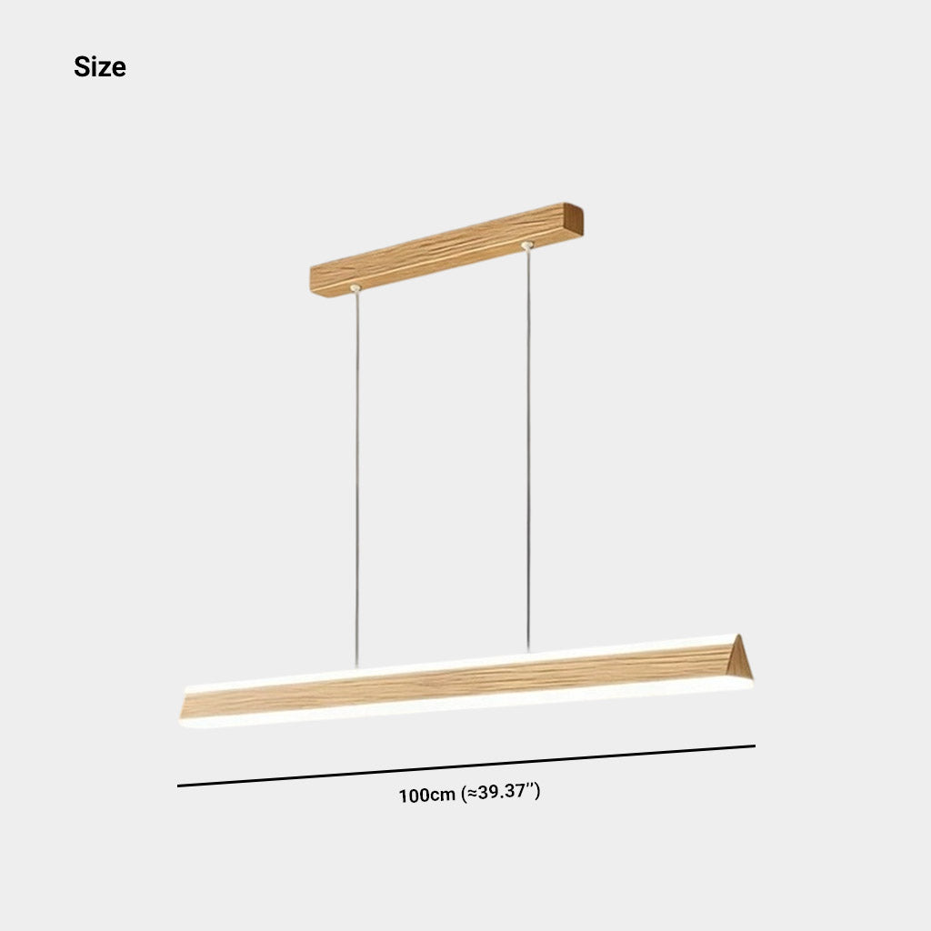 Linear Wood Grain Pendant Light Iron LED
