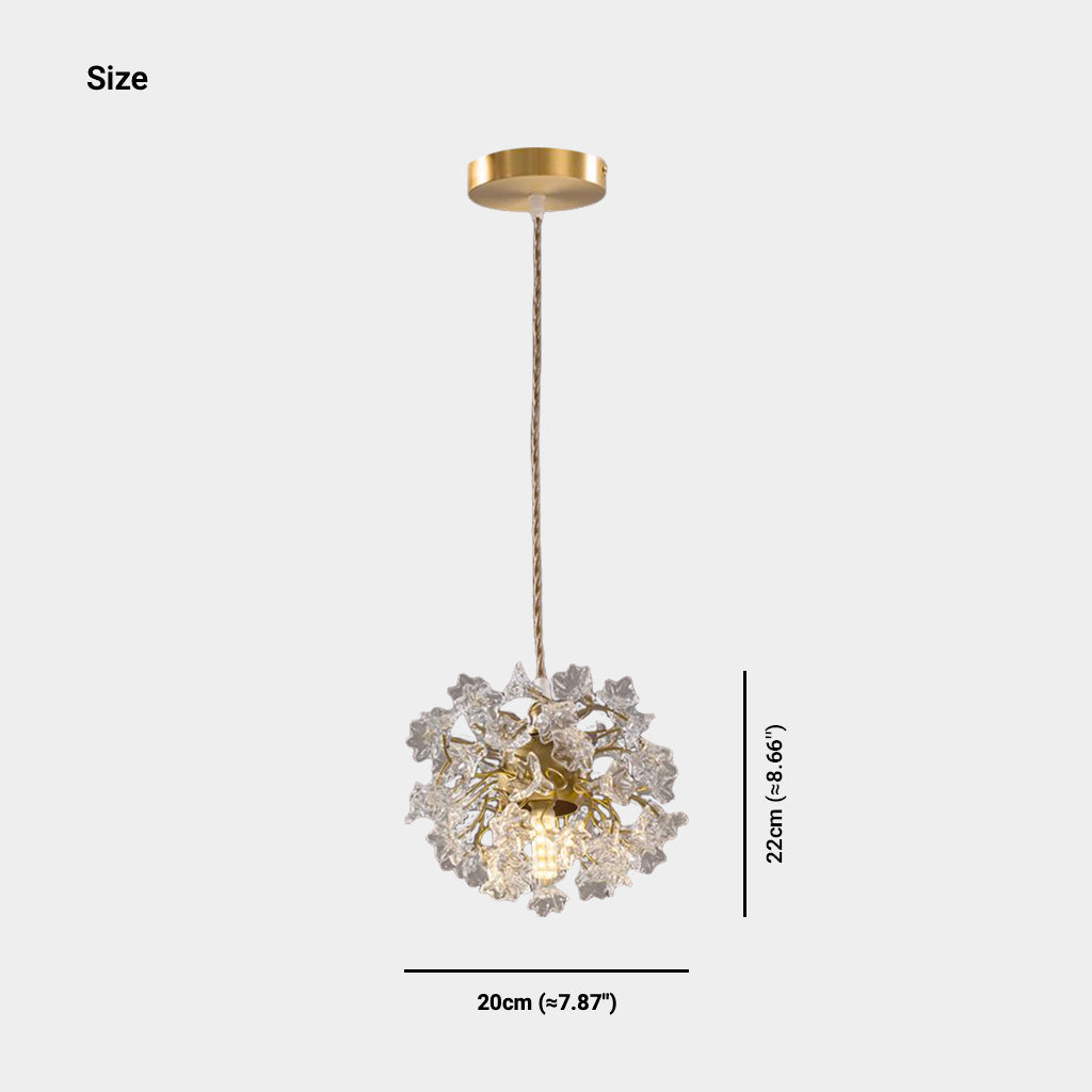 Ceiling / Pendant Light French Floral Brass Crystal