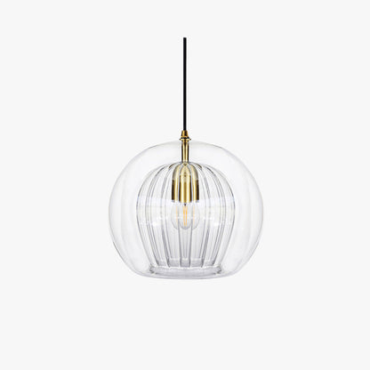 June Glass Globe Pendant Light Clear &Amber