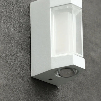 Marve Nordic Up Down Outdoor Wall Lamp, White/Black