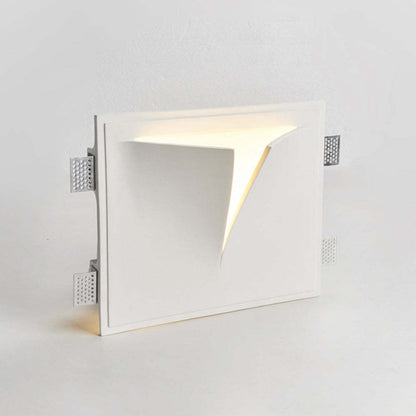 Aria Modern Recessed Metal/Plaster LED Wall Lamp, White