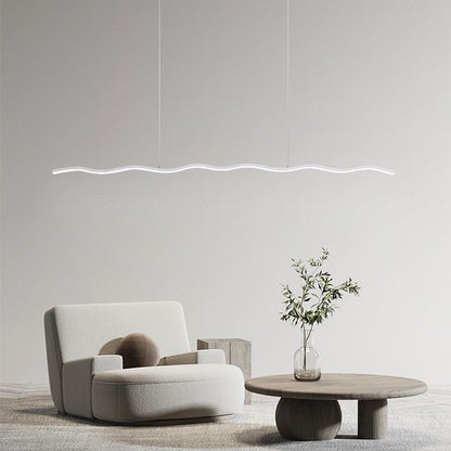 Arisha Wave Linear Pendant Light, Black/White