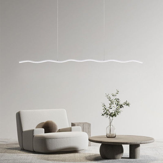 Arisha Wave Linear Pendant Light, Black/White