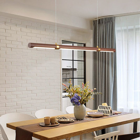 Muto Modern Minimalist Pendant Light, Metal Water Transfer Wood