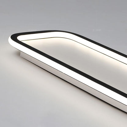 Arisha Minimalist Flush Mount Black Frame Rectangular Ceiling Light