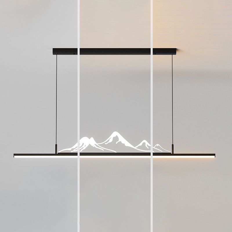Arisha Designer Mountain Shape LED Pendant Light, Black/Gold