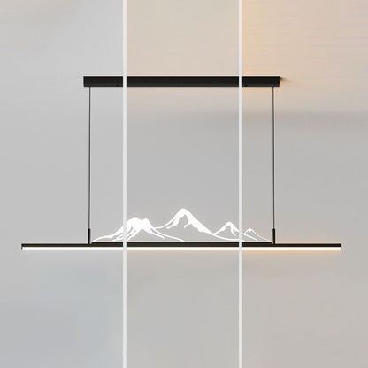 Arisha Designer Mountain Shape LED Pendant Light, Black/Gold