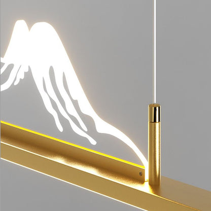 Arisha Designer Mountain Shape LED Pendant Light, Black/Gold