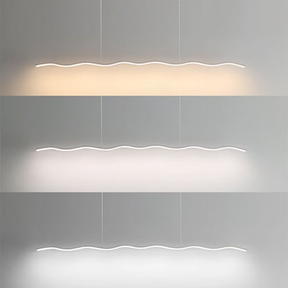 Arisha Wave Linear Pendant Light, Black/White