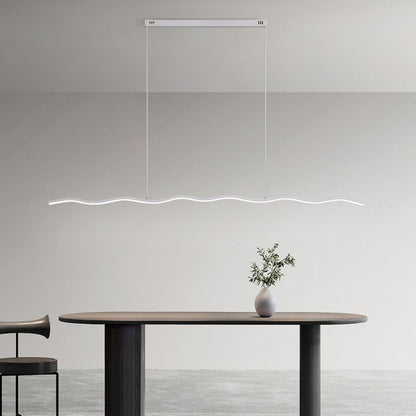 Arisha Wave Linear Pendant Light, Black/White