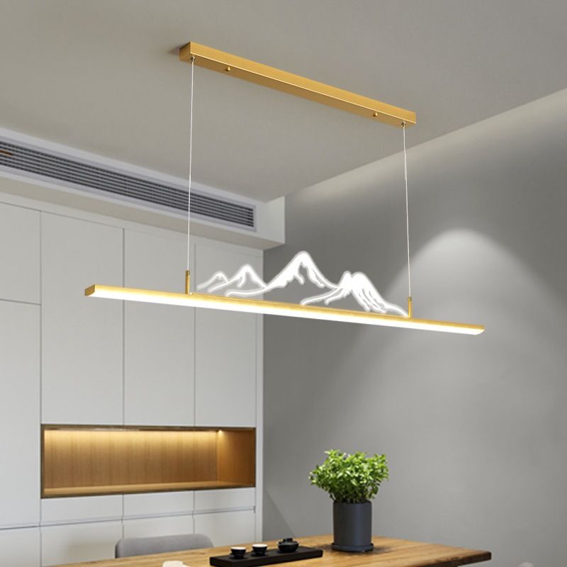 Arisha Designer Mountain Shape LED Pendant Light, Black/Gold