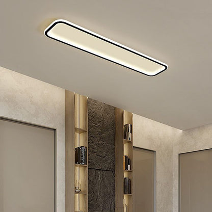 Arisha Minimalist Flush Mount Black Frame Rectangular Ceiling Light