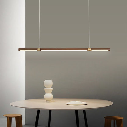 Muto Modern Minimalist Pendant Light, Metal Water Transfer Wood