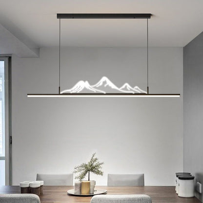 Arisha Designer Mountain Shape LED Pendant Light, Black/Gold