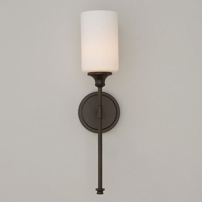 Tiffany Nordic Vanity Metal Glass Minimalism Wall Lamp, Black/Silver