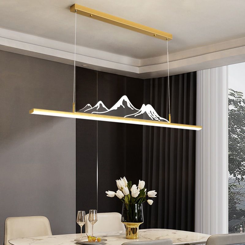 Arisha Designer Mountain Shape LED Pendant Light, Black/Gold