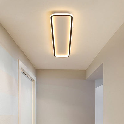 Arisha Minimalist Flush Mount Black Frame Rectangular Ceiling Light
