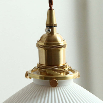Muto Vintage Dome Ceramic/Wood Wall Lamp, Walnut/Wood/Clear