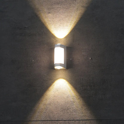 Marve Nordic Up Down Outdoor Wall Lamp, White/Black