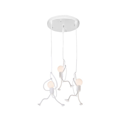 Miro Retro Modern Iron Man Pendant Light, Black