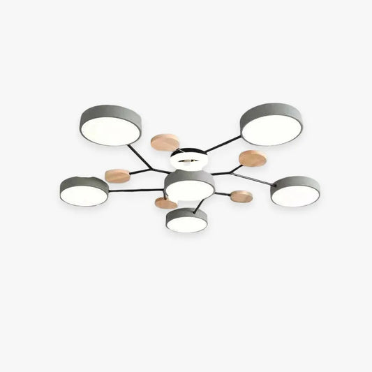 Arisha Ceiling Light, Wood Round for Living Room