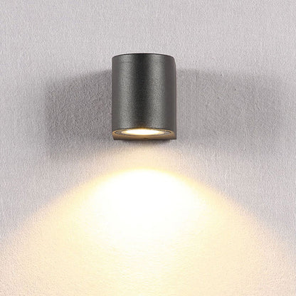 Tavon Minimalist Metal Square Outdoor Wall Lamp, Black