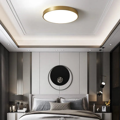 Arisha Nordic LED Gold Round Ceiling Light, Metal &