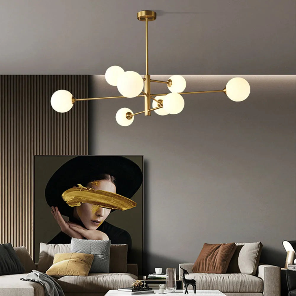 Valentina Modern Glass Shade Pendant Light, Copper/Black