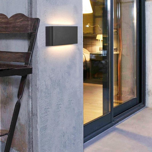Bastro Modern Rectagulart Waterproof Outdoor Wall Lamp, Black/White