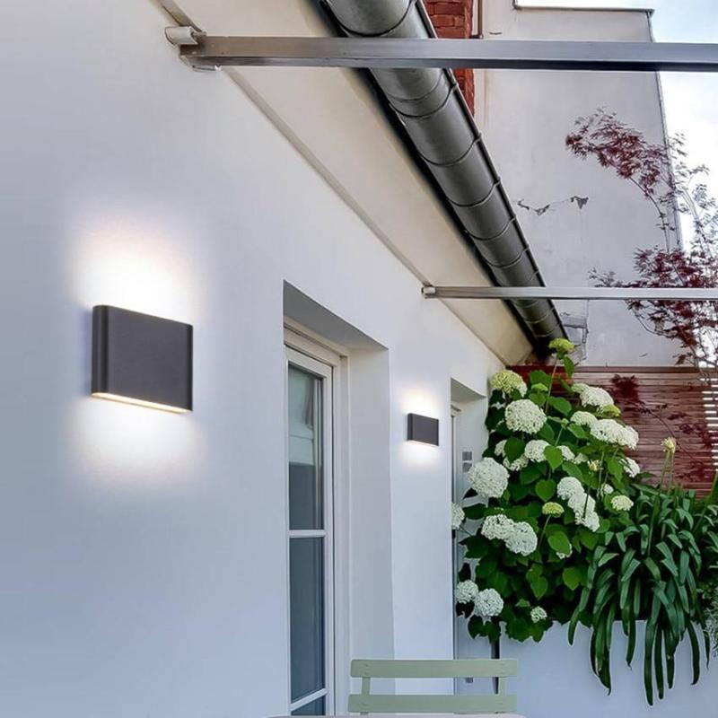 Bastro Modern Rectagulart Waterproof Outdoor Wall Lamp, Black/White