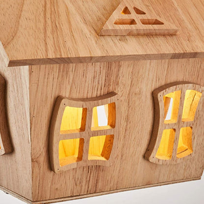 Aria Designer Flush Mount Ceiling Light Wood Children's Room
