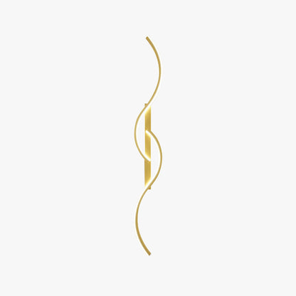 Lumor Modern Linear Wave Bedroom Wall Lamp, Black/Gold