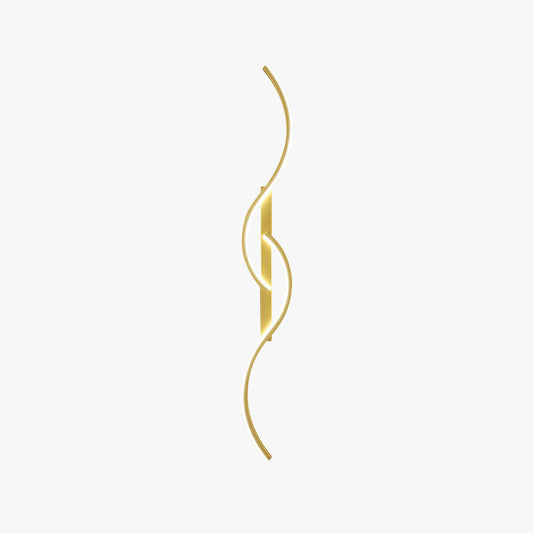Lumor Modern Linear Wave Bedroom Wall Lamp, Black/Gold
