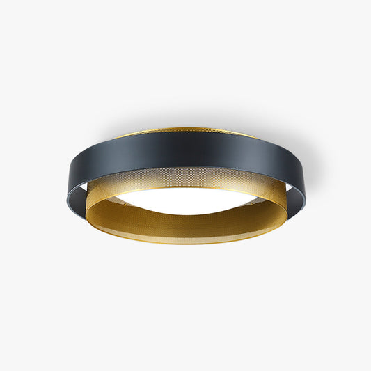 Arisha Modern Ring Metal/ Flush Mount Ceiling Light, White/Black