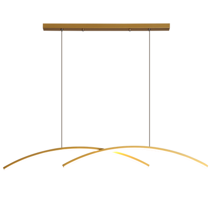 Arisha Pendant Light Linear/Double Curve Modern, Metal, Black/Gold