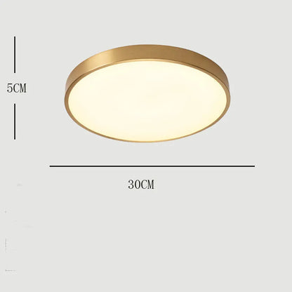 Arisha Nordic LED Gold Round Ceiling Light, Metal &