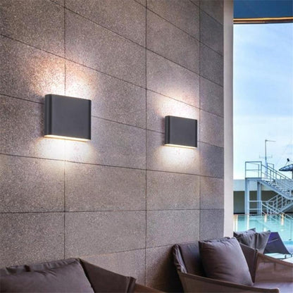 Bastro Modern Rectagulart Waterproof Outdoor Wall Lamp, Black/White