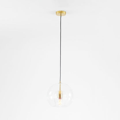 June Glass Globe Pendant Light Clear &Amber