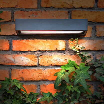Ray Modern  rectangular Solar Waterproof Outdoor Wall Lamp, Black