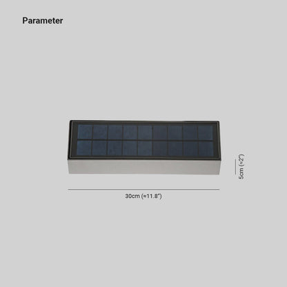 Ray Modern  rectangular Solar Waterproof Outdoor Wall Lamp, Black
