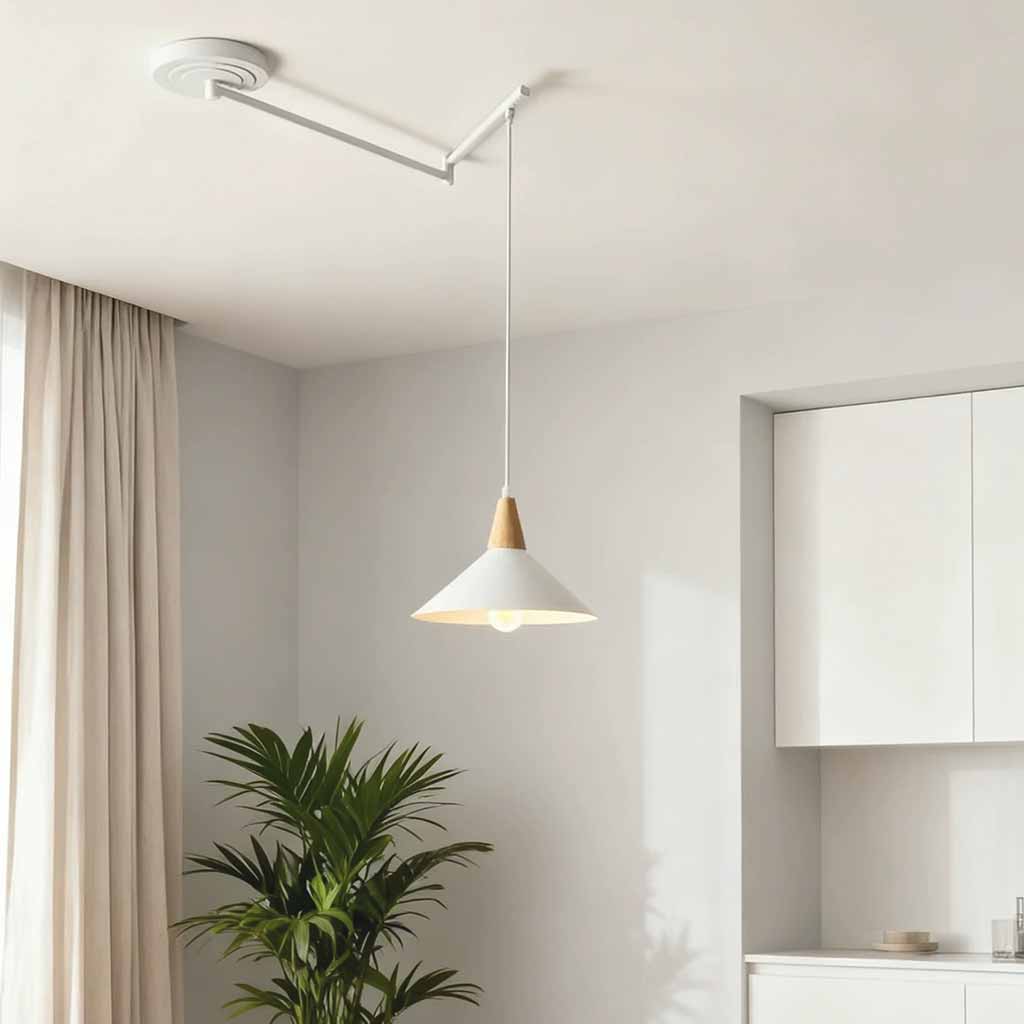 Adjustable Swing Arm Cone Pendant Light