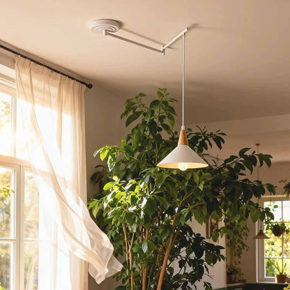 Adjustable Swing Arm Cone Pendant Light